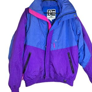 Vintage Helly Hansen Europa Ski Jacket Purple Blue Colorblock Womens M USA